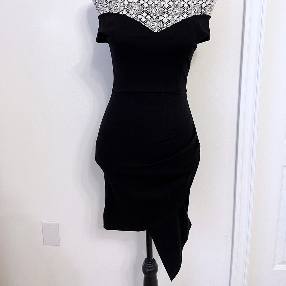 FASHION NOVA Black Off Shoulder Mini Dress, Size S